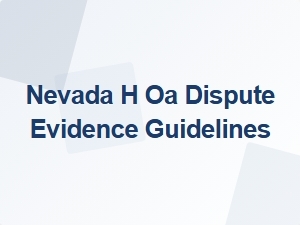 Nevada Hoa Dispute Evidence Guidelines