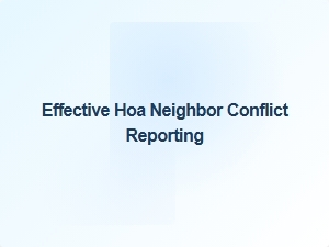 Effective Hoa Neighbor Conflict Reporting Guidelines