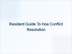 Resident Guide to Hoa Conflict Resolution Steps