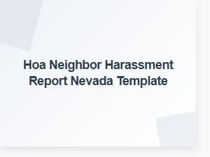 Hoa Neighbor Harassment Report Template Nevada