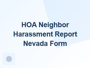 Hoa Neighbor Harassment Report Nevada Form