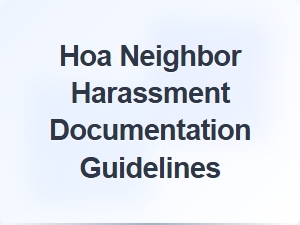 Hoa Neighbor Harassment Documentation Guidelines