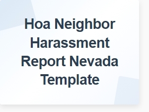 Hoa Neighbor Harassment Report Nevada Template