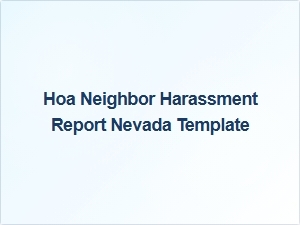 Hoa Neighbor Harassment Report Template Nevada