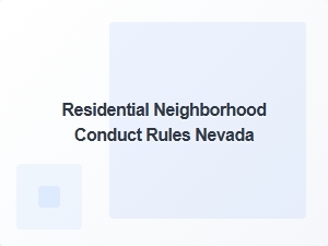 Residential Neighborhood Conduct Rules Nevada